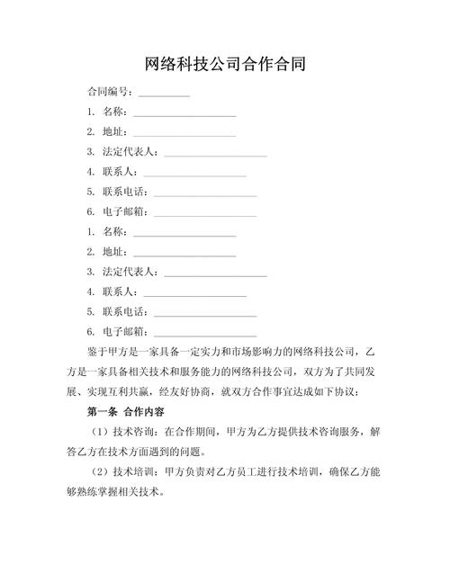 网络科技公司合作合同.docx